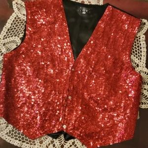 Men's Red Sequins and beaded Vest